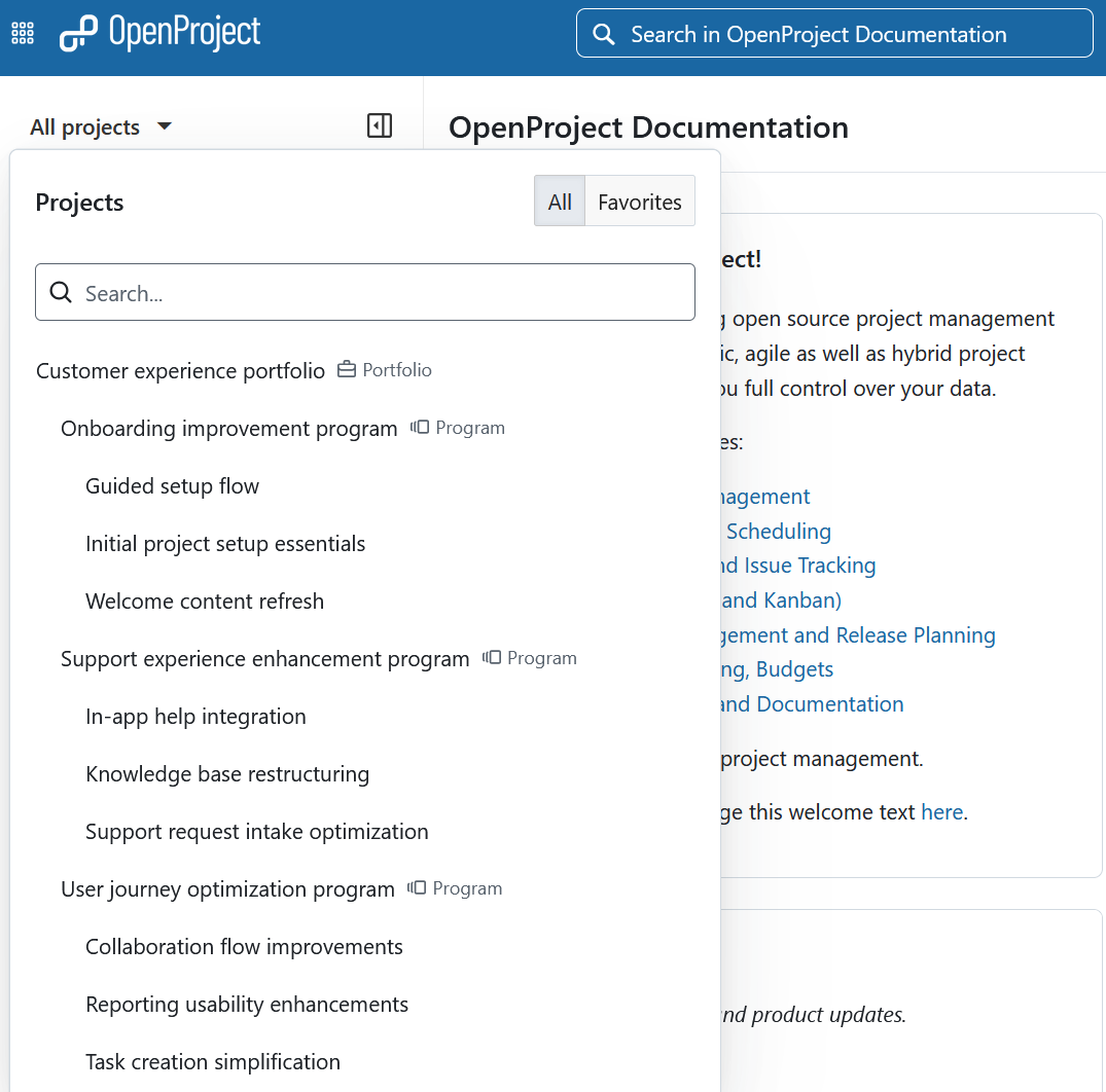 Project hierarchy image
