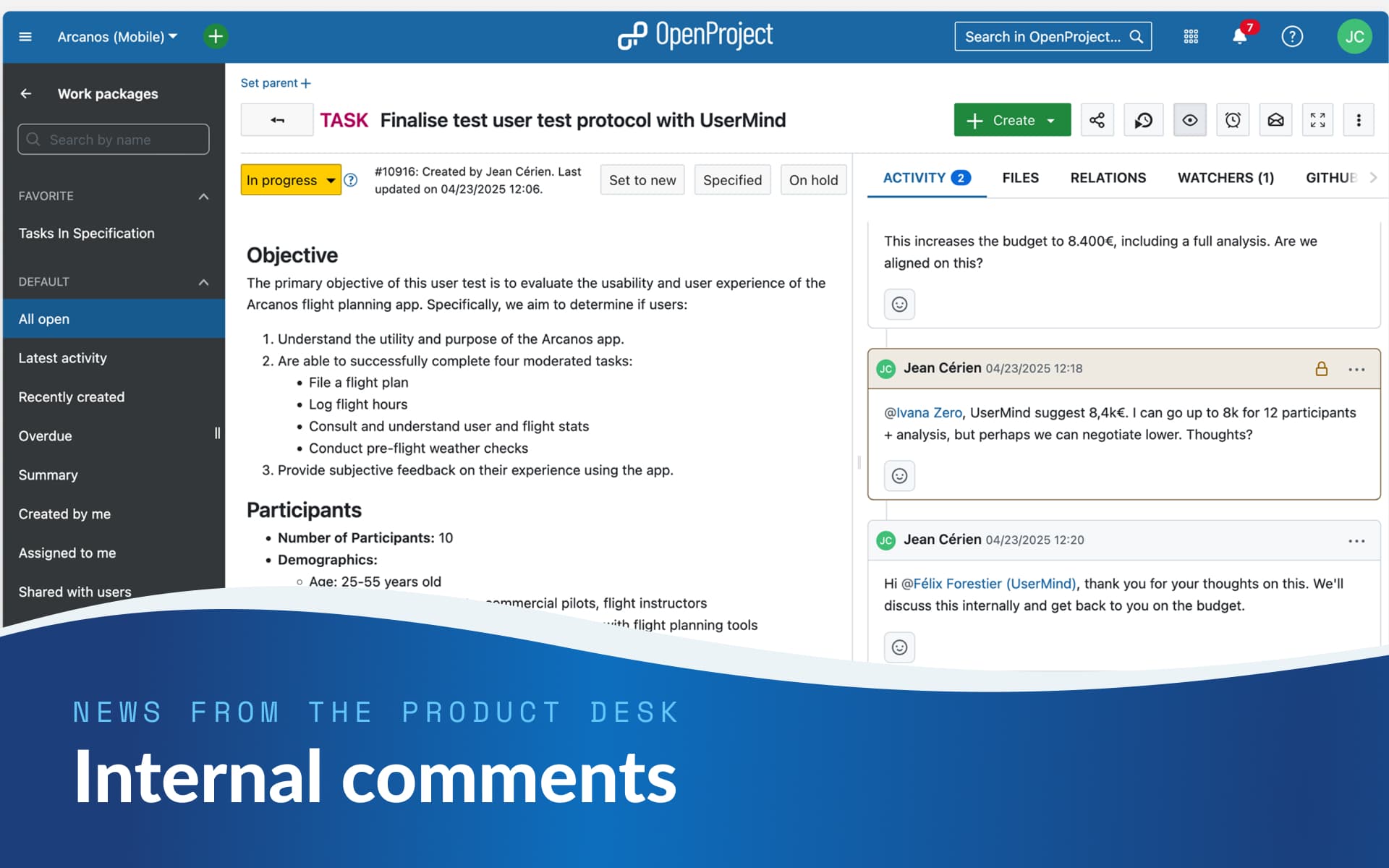 Noticias del mostrador de productos: Comentarios internos Noticias del mostrador de productos: Comentarios internos