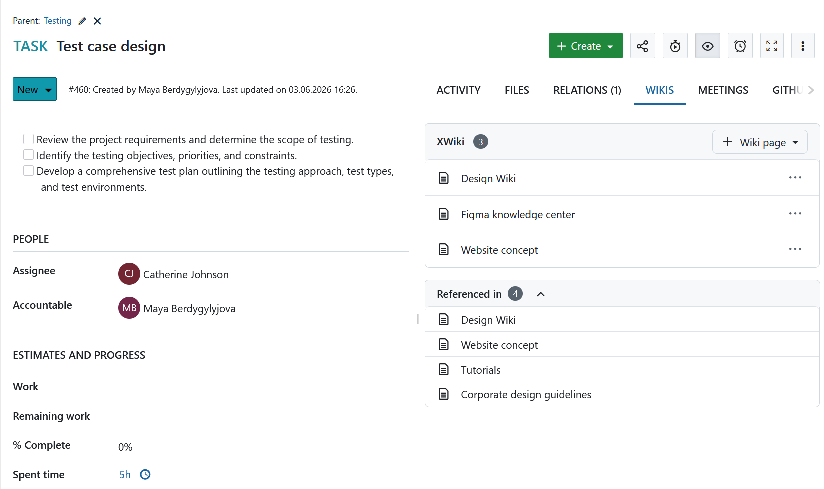 XWiki integration connected with OpenProject project work
