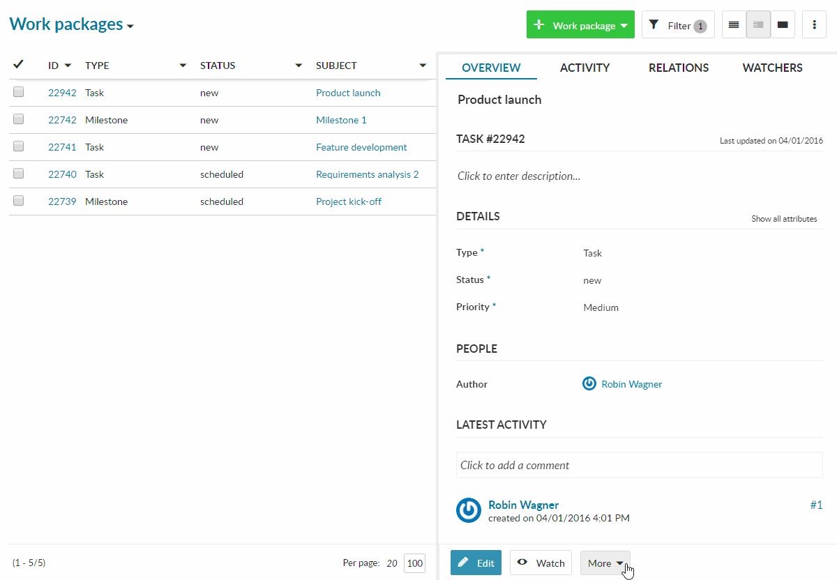 Track time in OpenProject