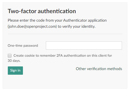 Two-factor authentication