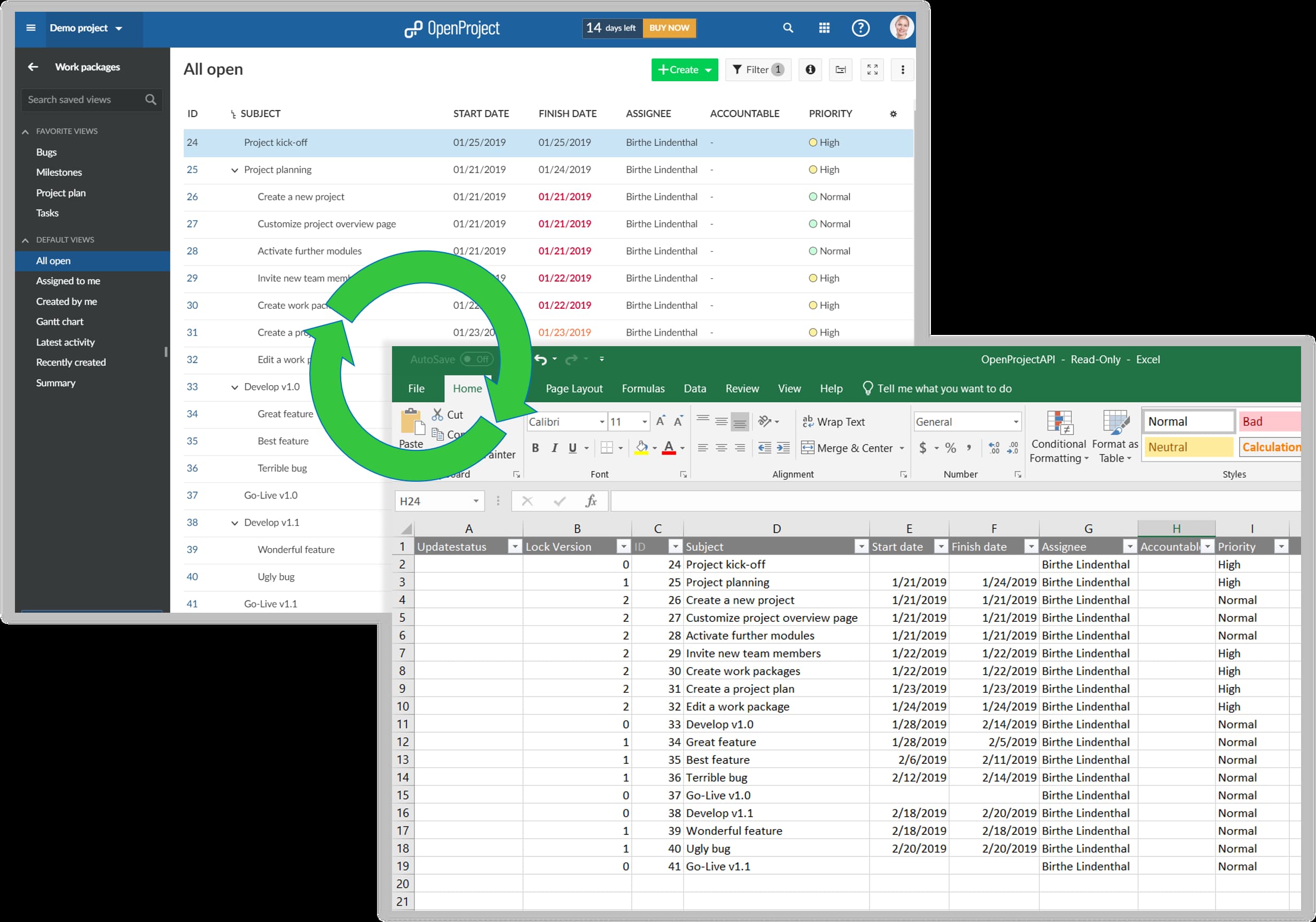 Step by step guide to synchronize your Excel Sheet with OpenProject