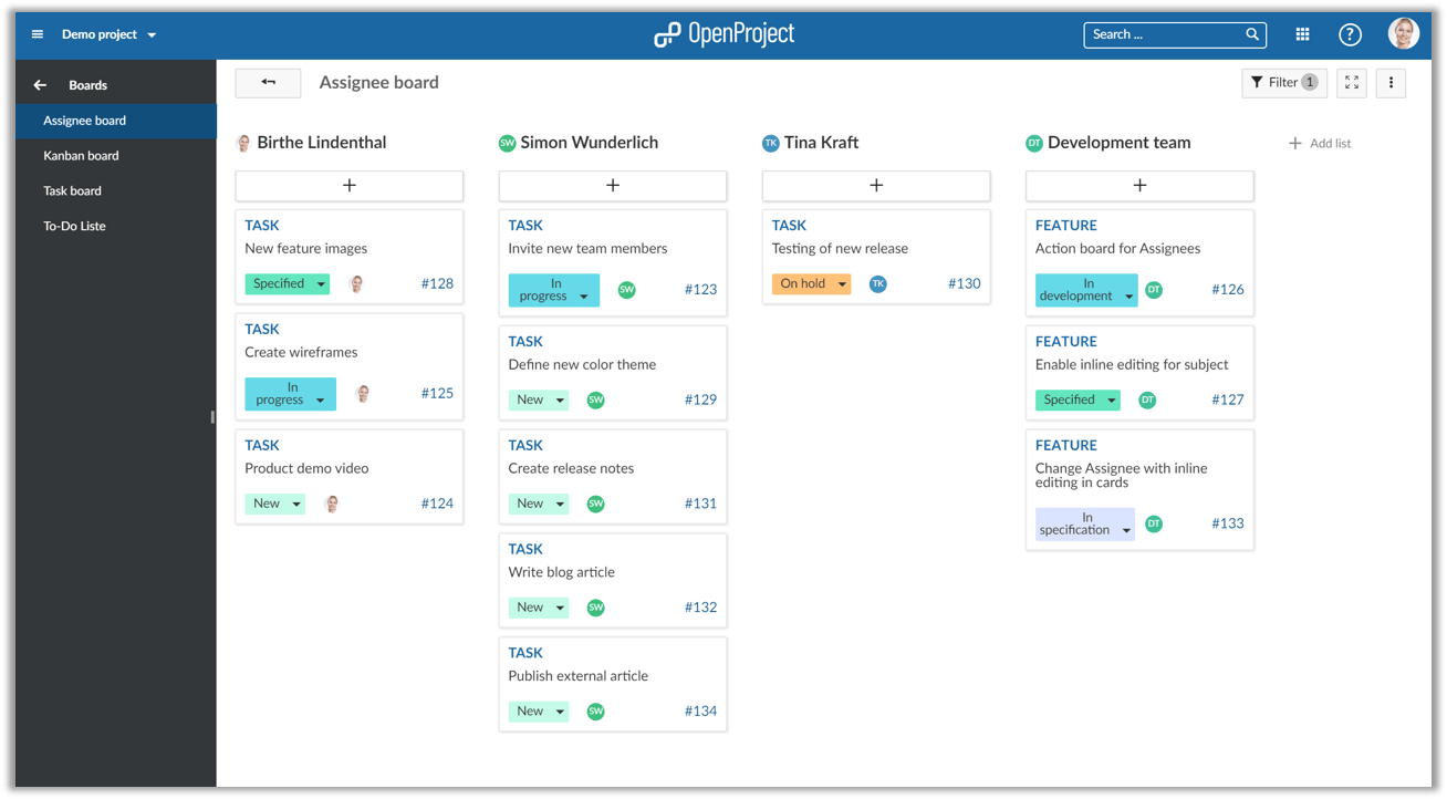 Assignee boards