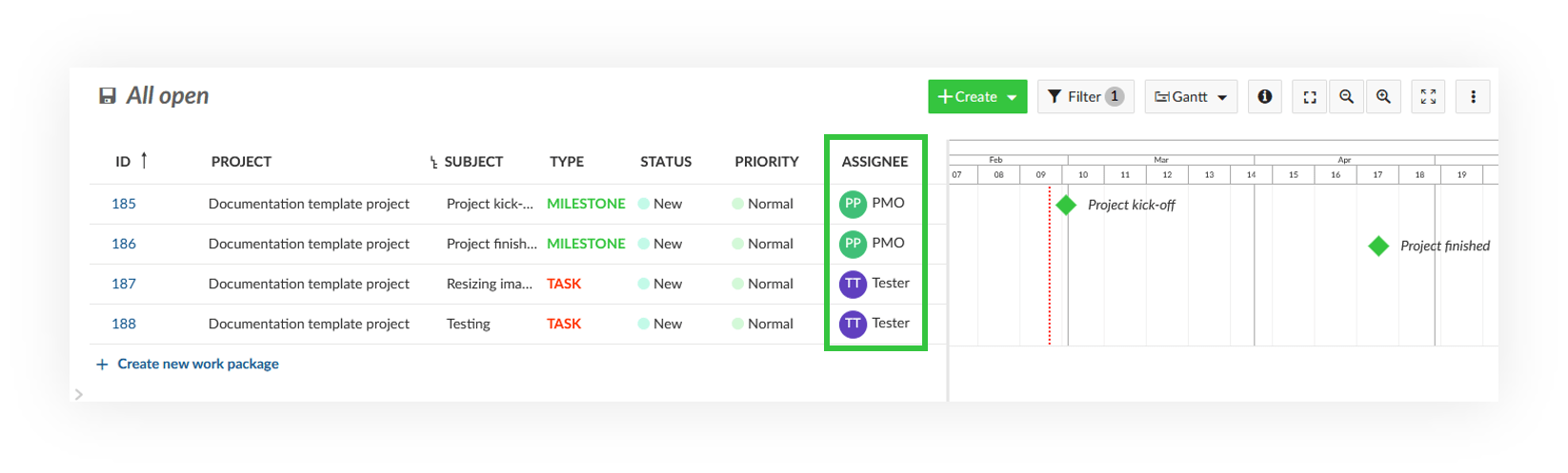 assign placeholder users