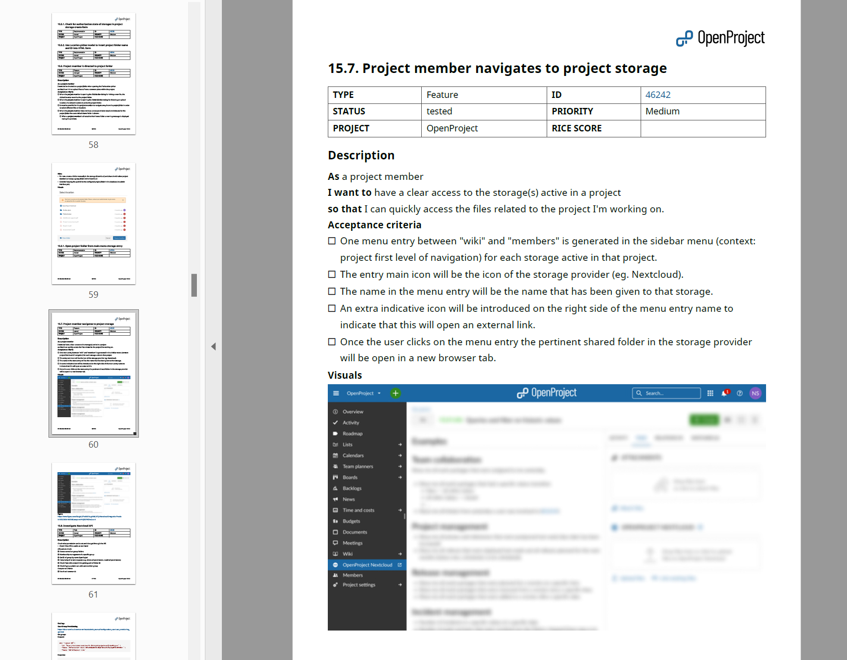 Screenshot OpenProject PDF Report