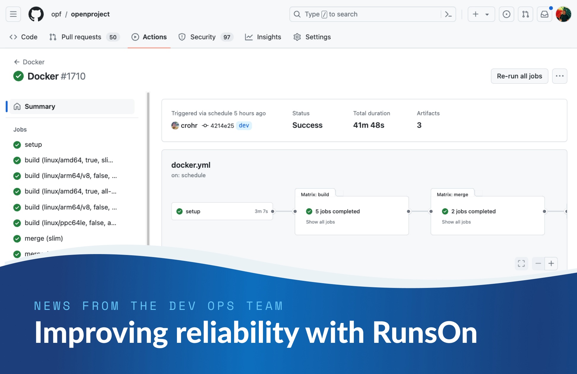 News from the Dev Ops team: Reliability improvement with OpenProject