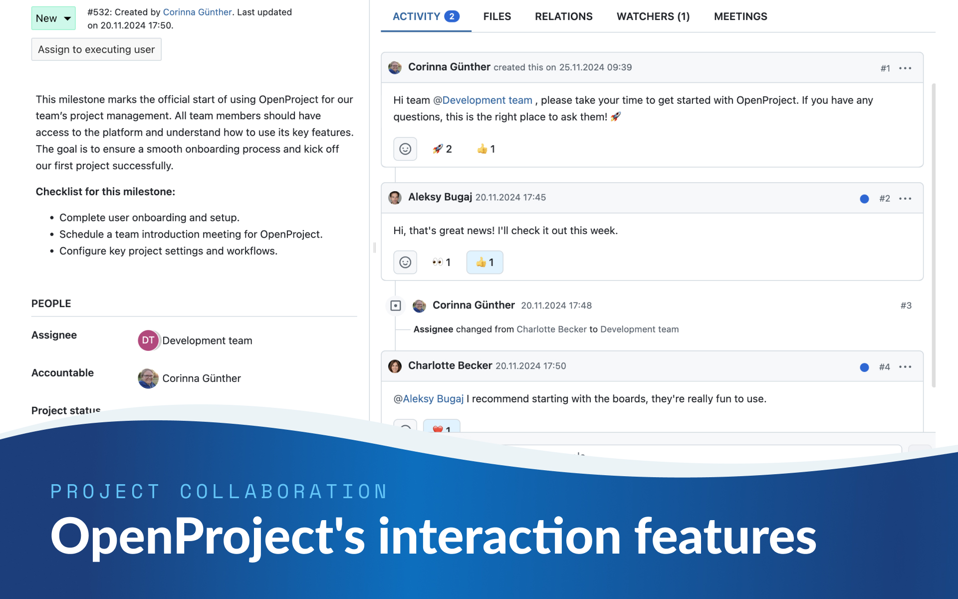 Efficient and fun project collaboration with OpenProject's interaction features