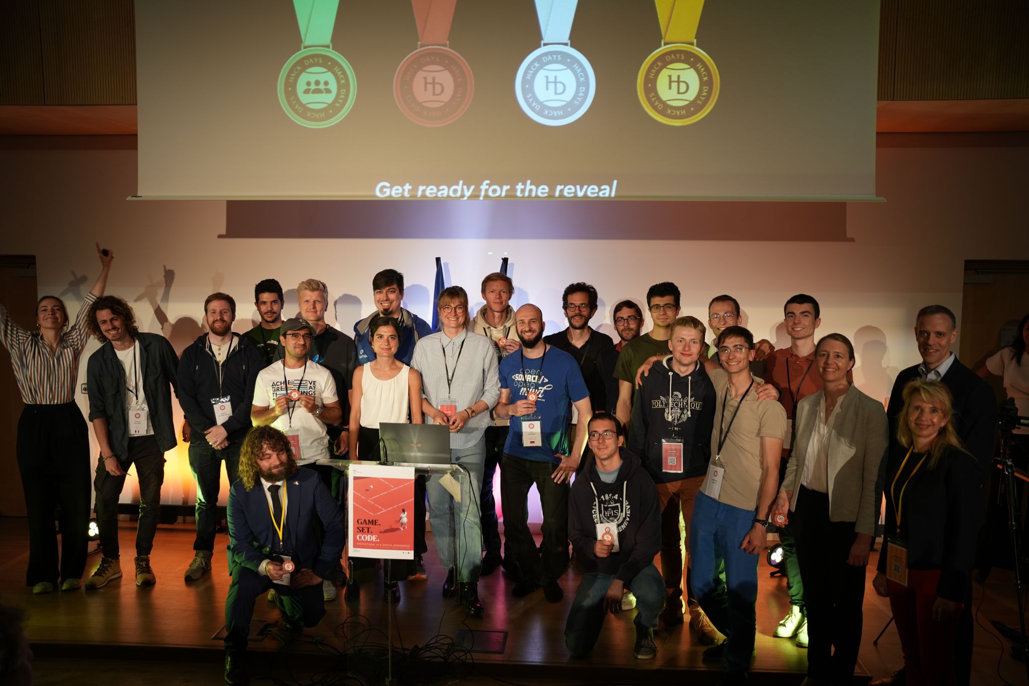 All the winners on stage after the awards were handed out