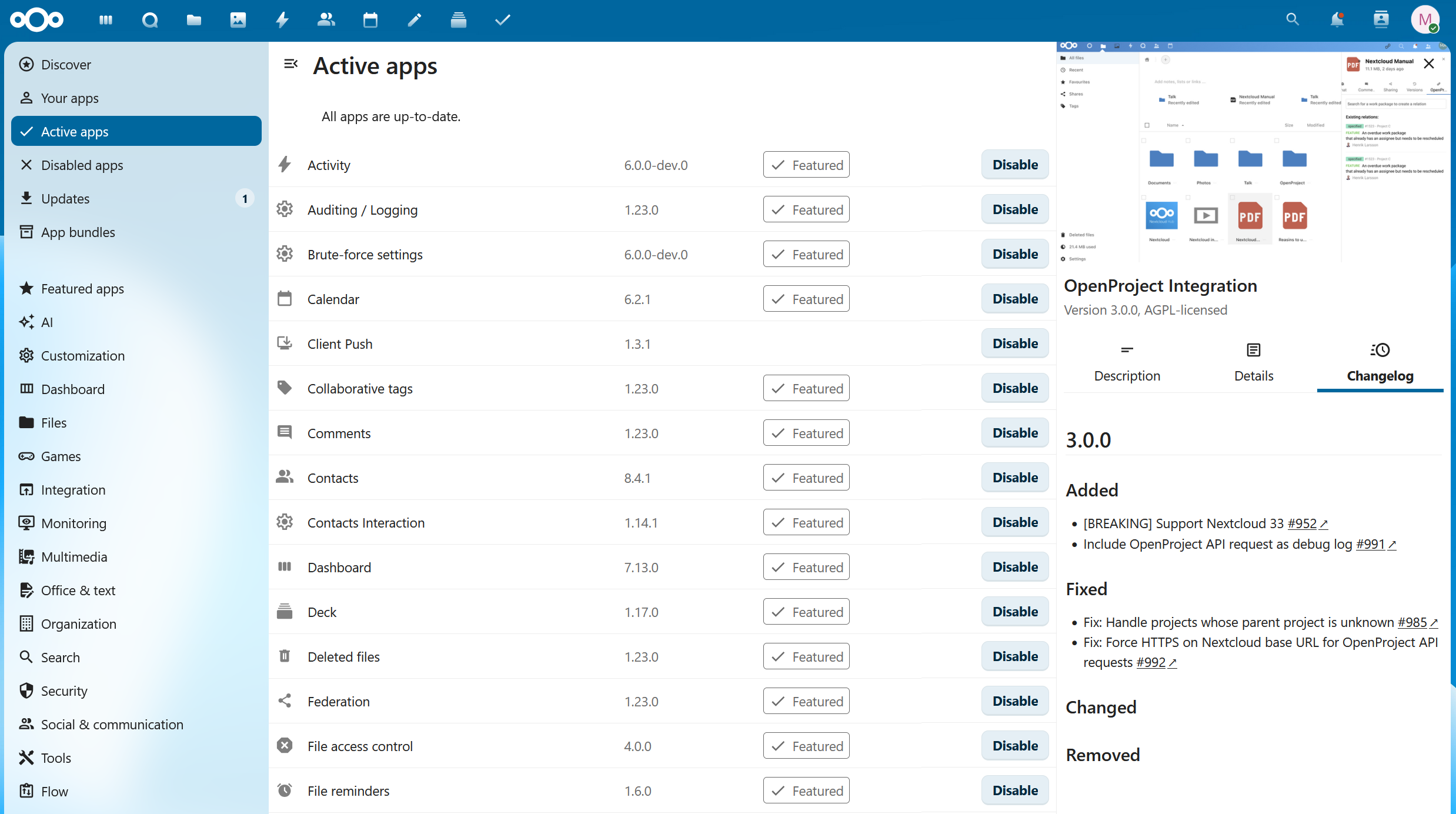OpenProject integration app for Nextcloud released in version 3.0.0 OpenProject integration app for Nextcloud released in version 3.0.0