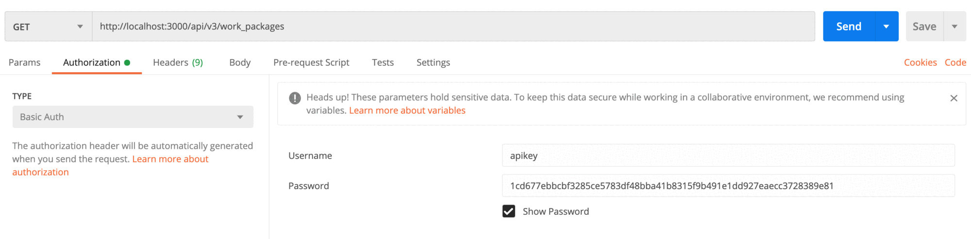 basic auth postman form