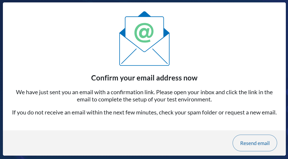 Confirm your email address for the OpenProject cloud trial instance creation