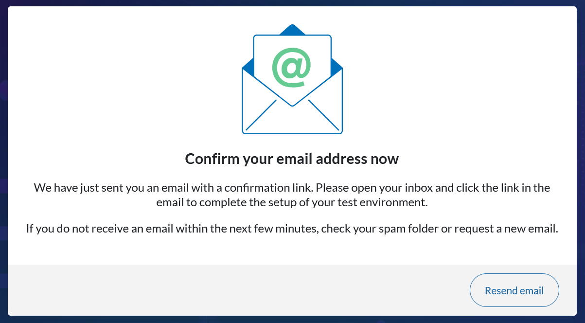 Confirm your email address for the OpenProject cloud trial instance creation