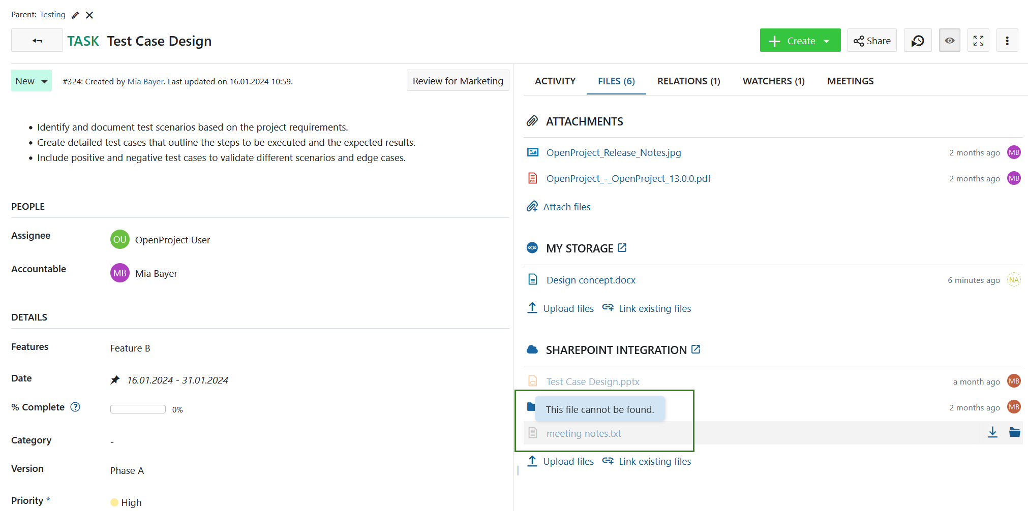 Deleted file storage file in OpenProject