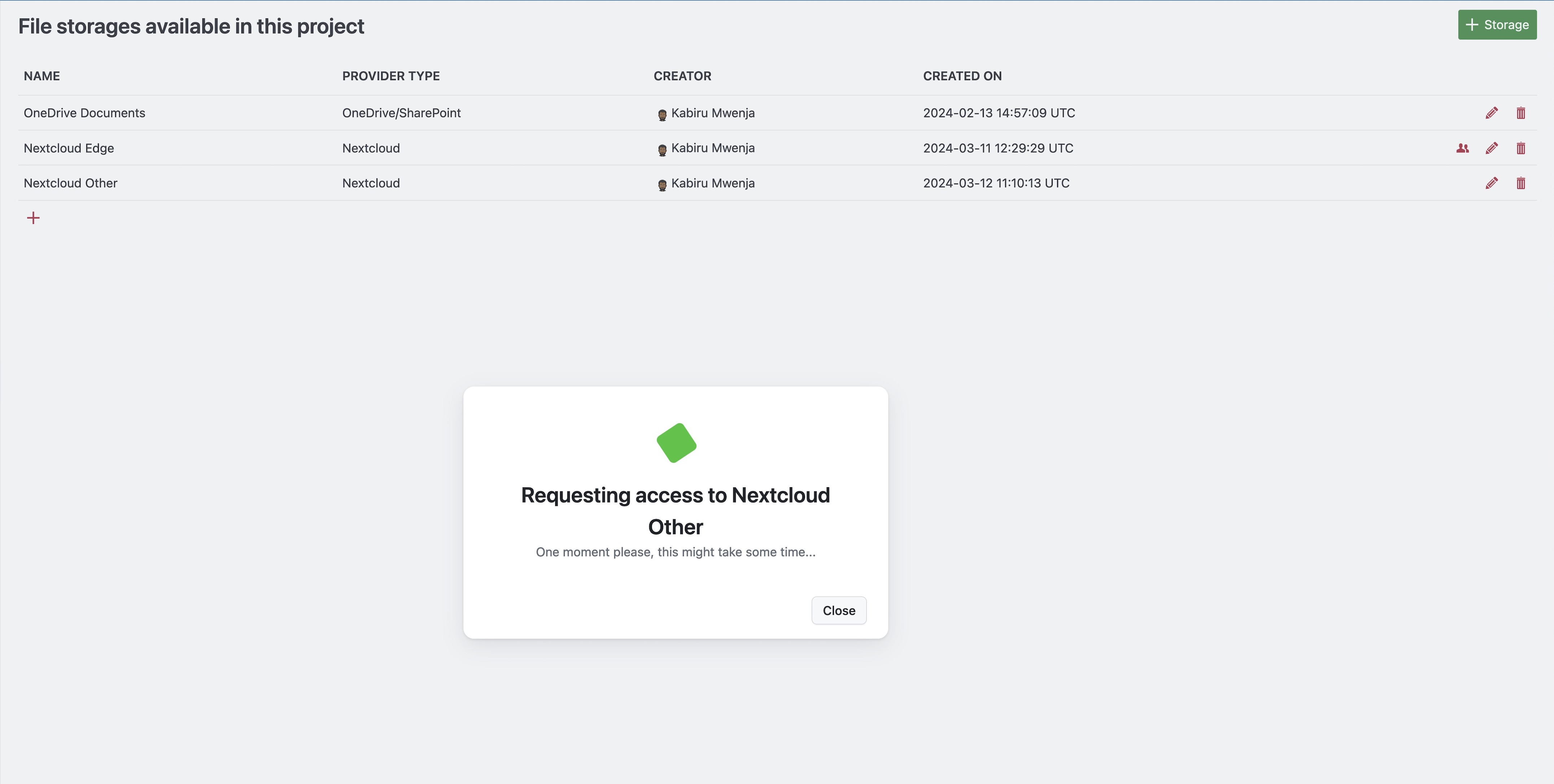 Intermediate loading modal during the OAuth nudge