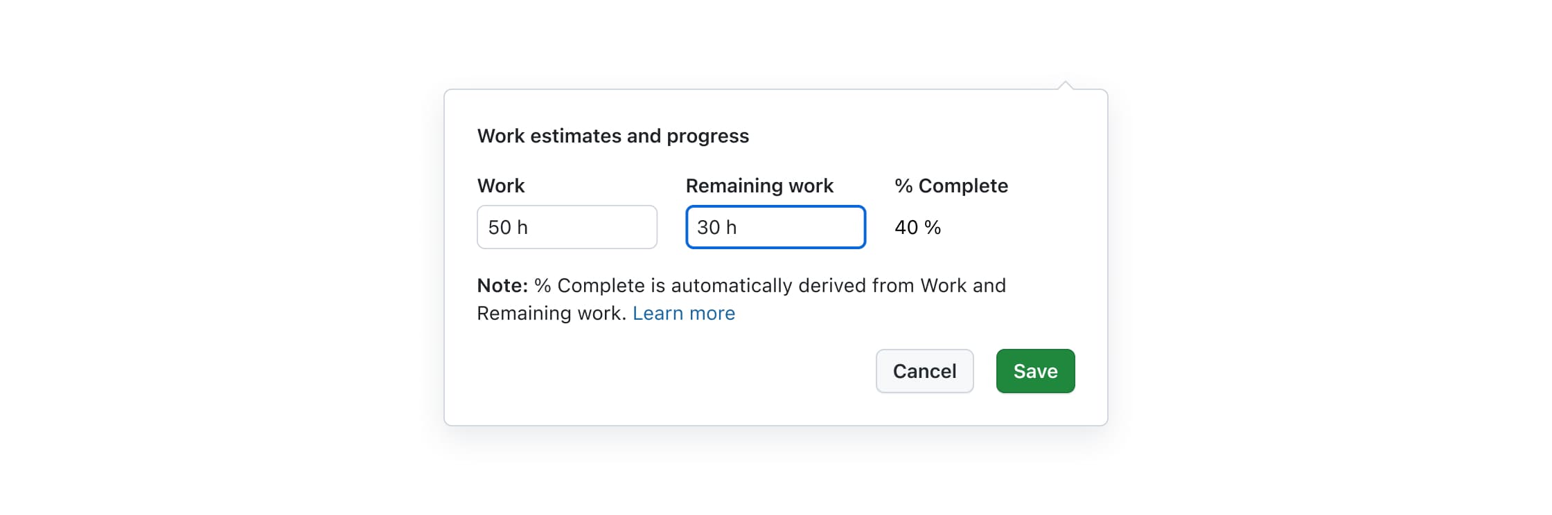 Work-based progress reporting