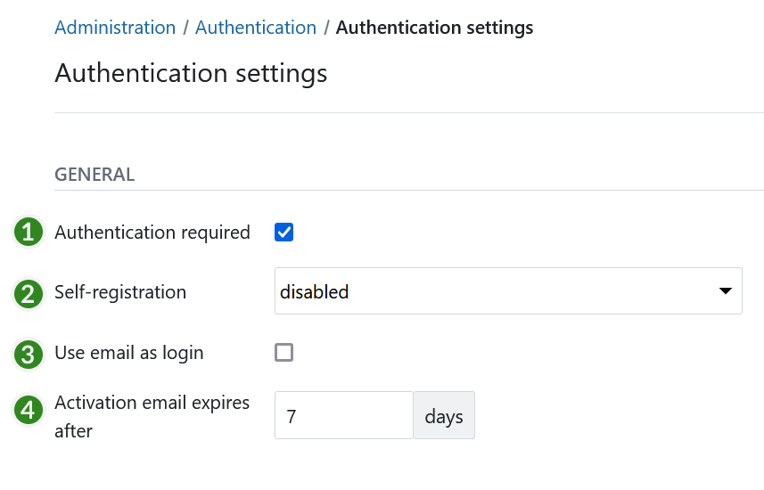 Authentication settings in OpenProject system administration