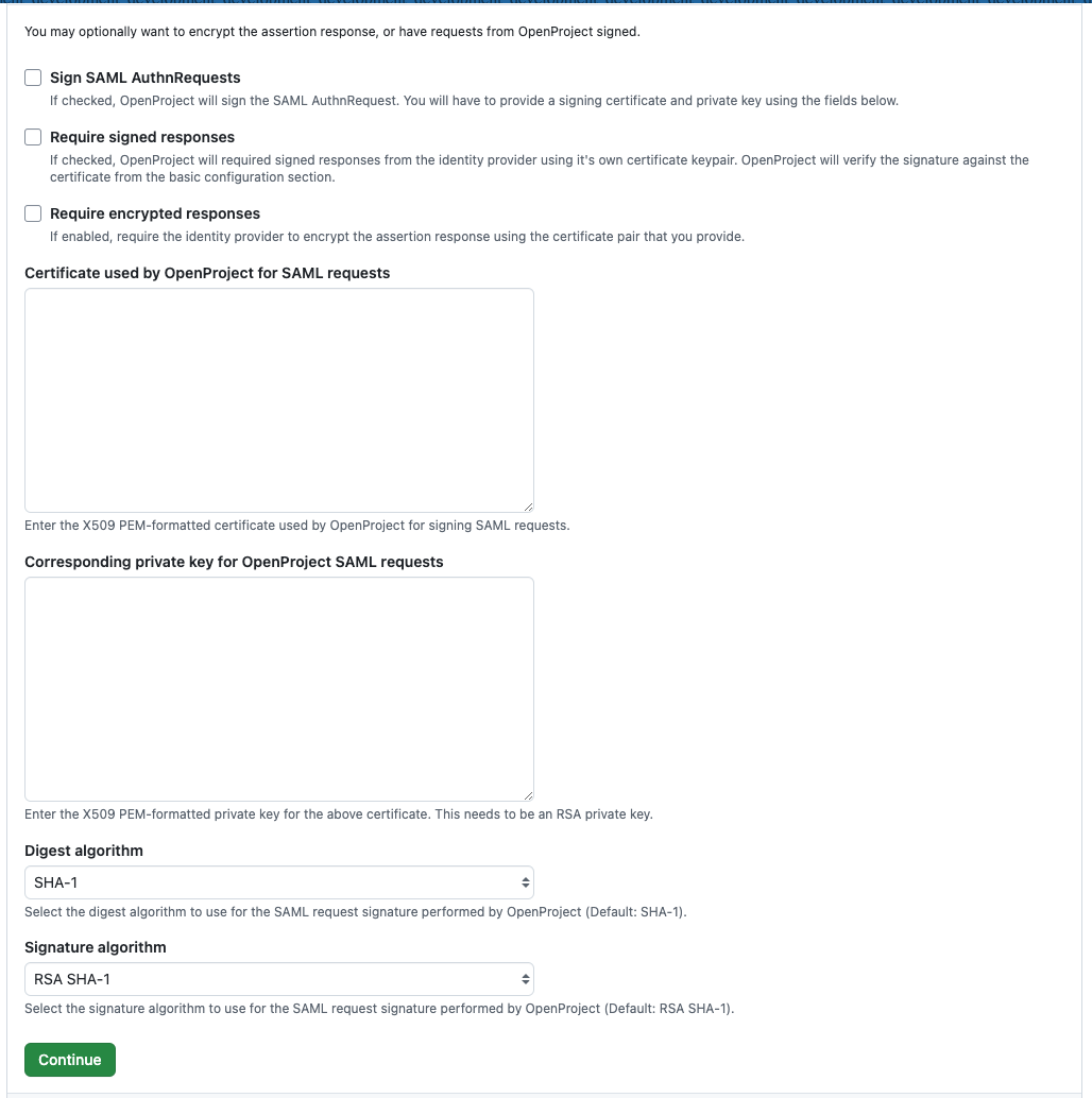 Encryption and Signature of Requests and Assertions