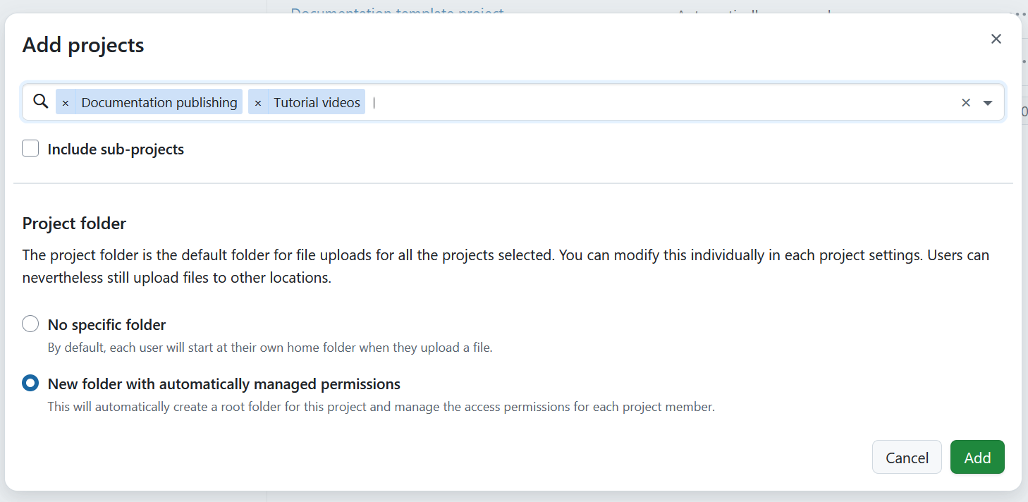 Select projects to activate Nextcloud storage in in OpenProject administration