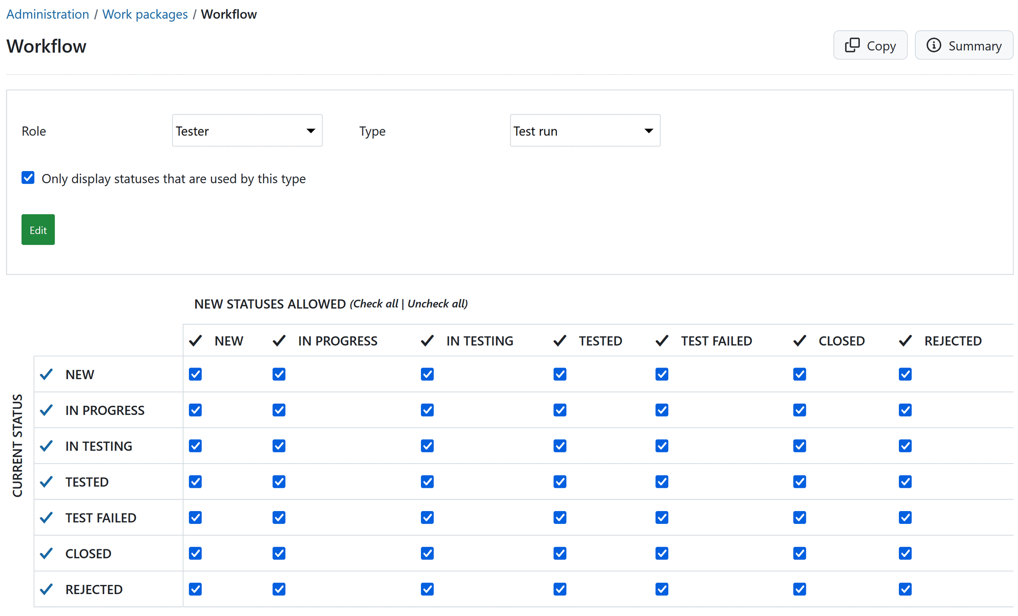 test run workflow example