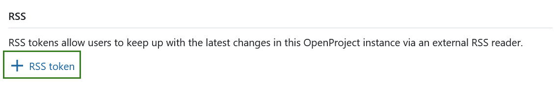 OpenProject RSS token