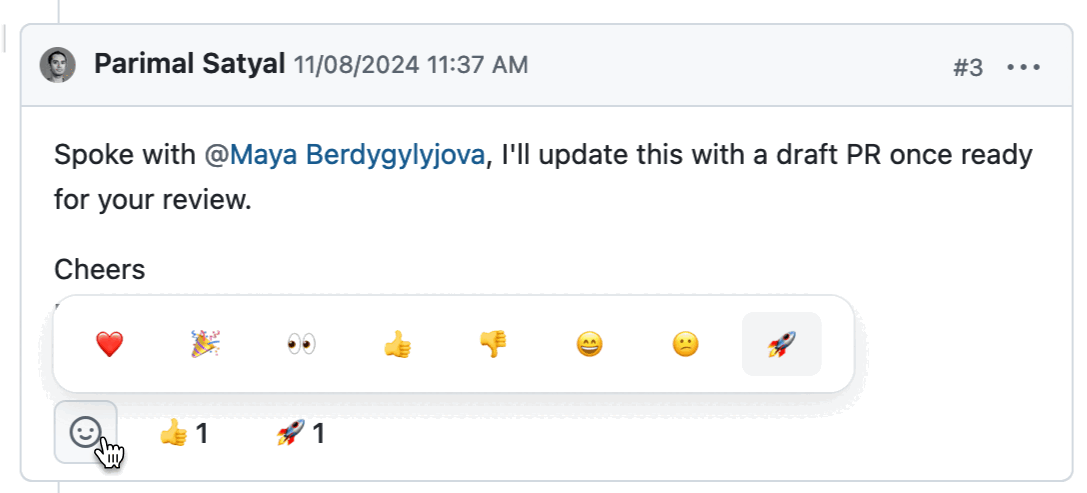 Click the emoji icon to see a list of available emojis