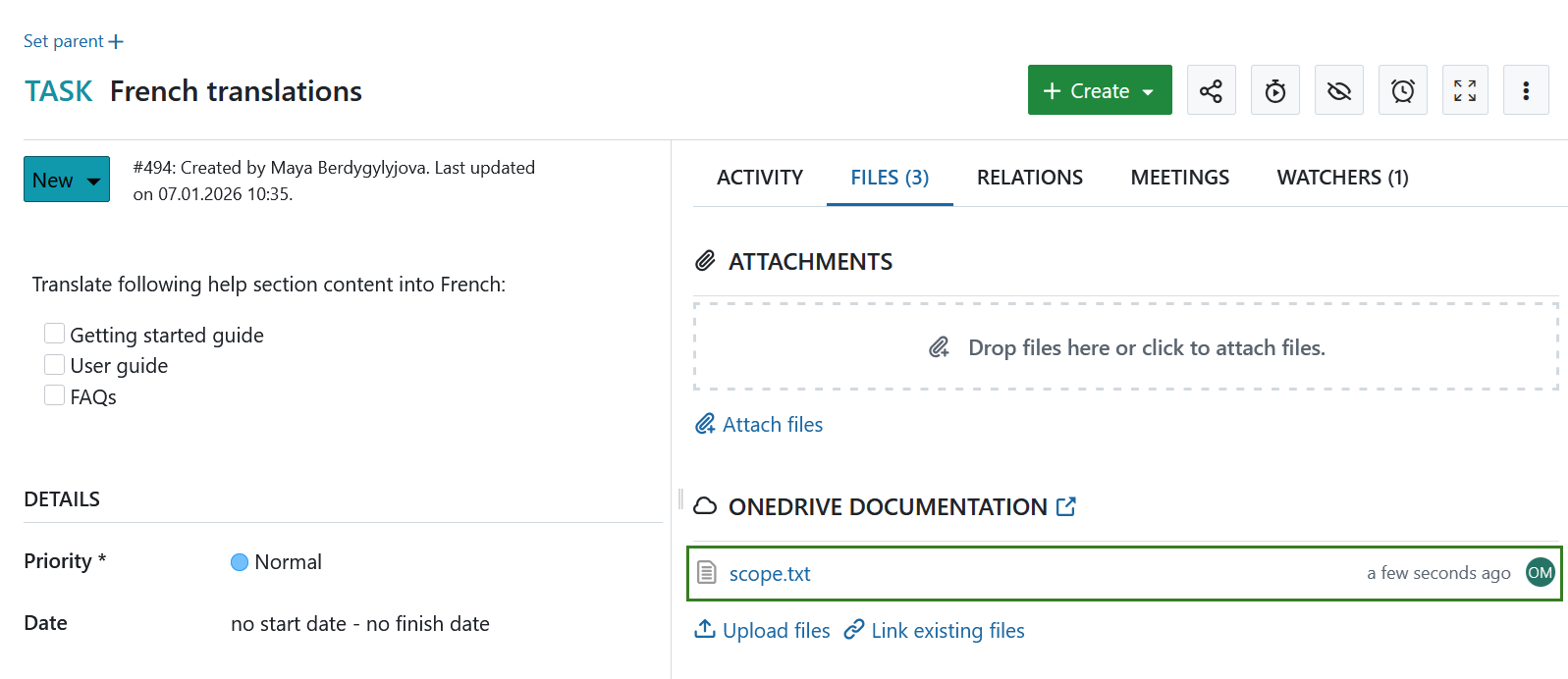 File successfully uploaded to OneDrive storage