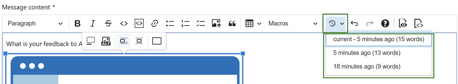 Locally saved draft in OpenProject forum message