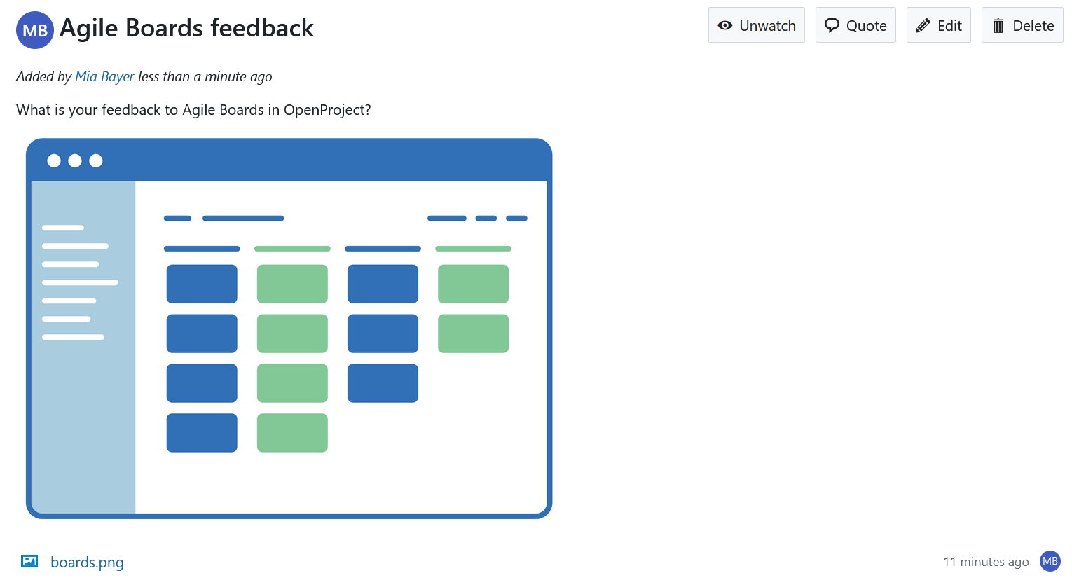 Neue Forennachricht in OpenProject