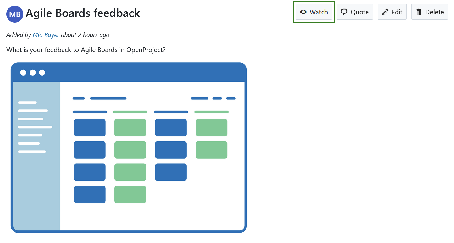 Einen Forumsbeitrag in OpenProject beobachten