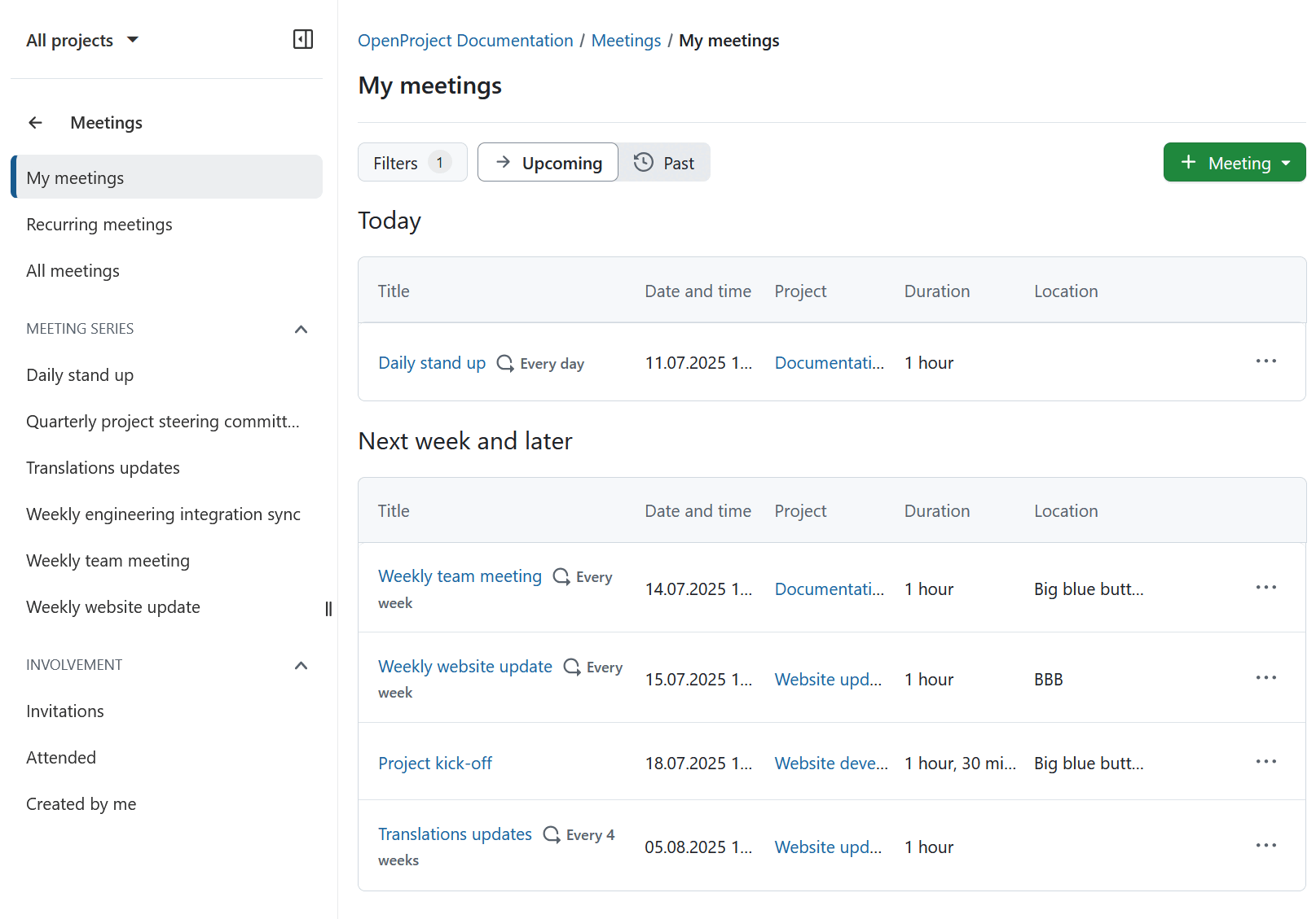 The Meetings global module