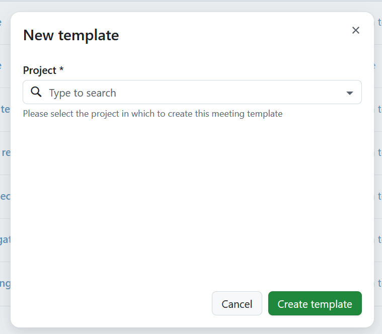 Create new meeting template in OpenProject