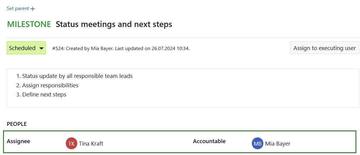 Assignee and accountable in OpenProject work packages