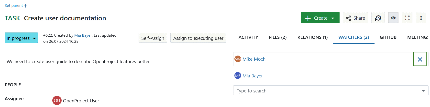 Remove watchers from OpenProject work packages