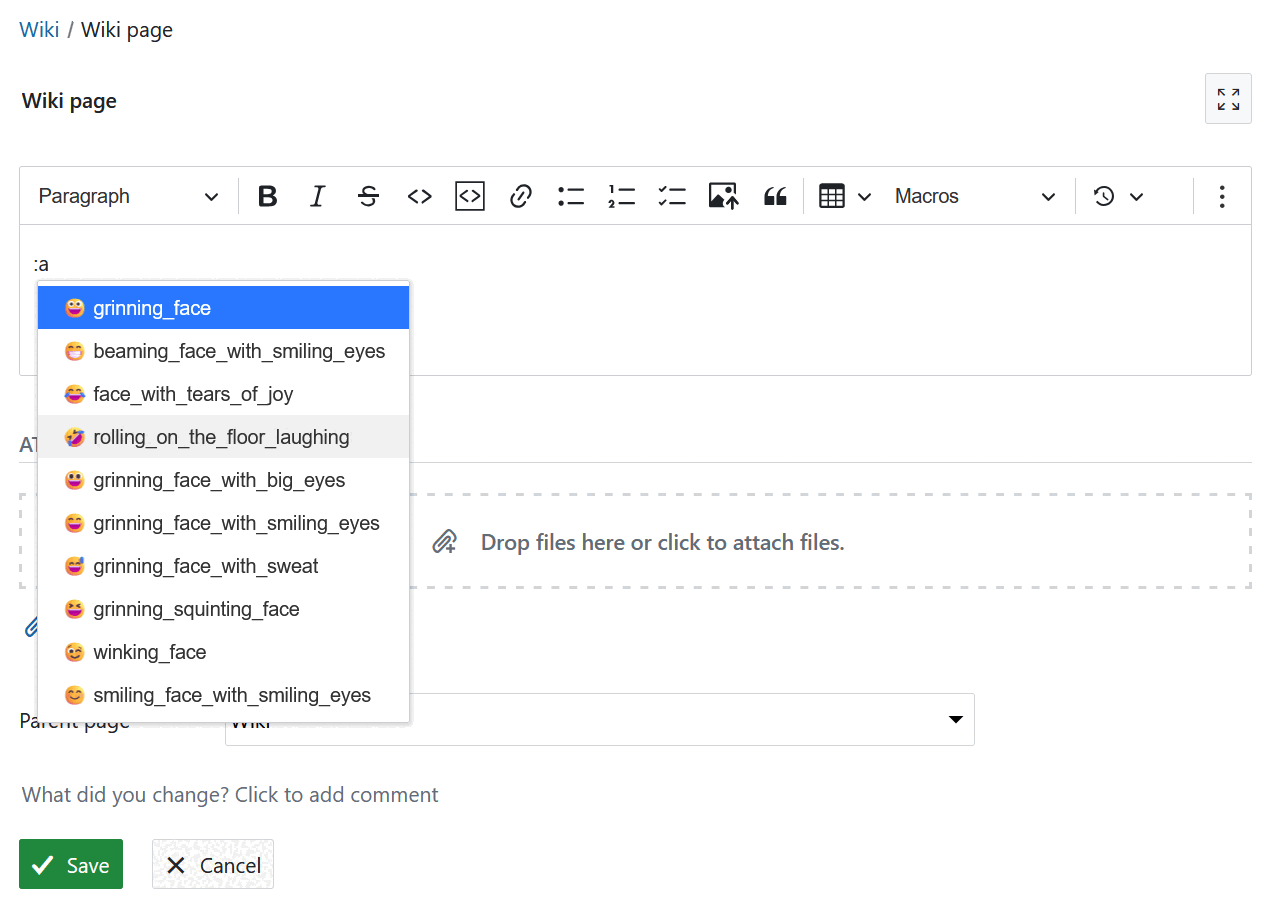 Cómo insertar un emoji en un editor WYSIWYG de OpenProject