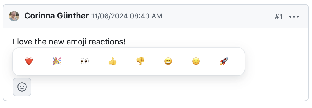 OpenProject emoji reactions