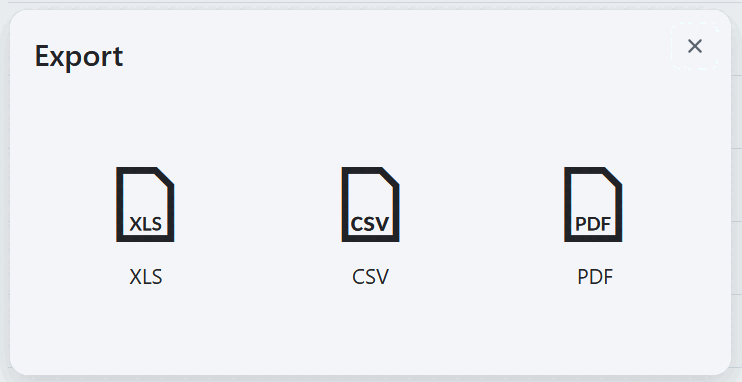 Export project list formats